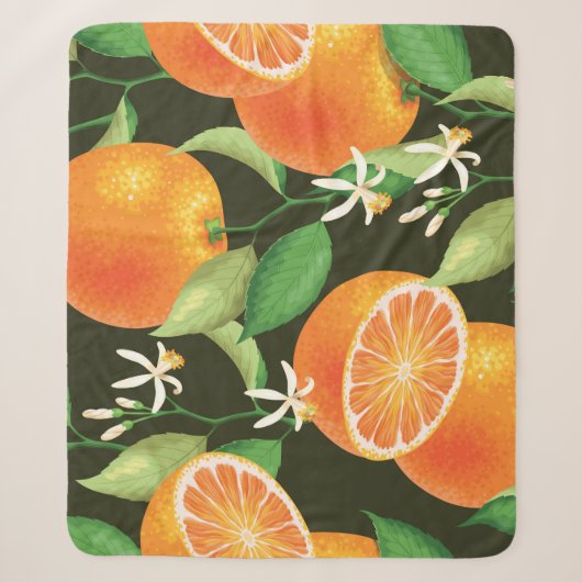 Lebhaftes Orange-Muster ohne Naht Sherpadecke (Vorderseite)