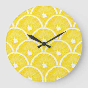 Lebhaftes Orangefarbenes Hintergrundmuster Große Wanduhr
