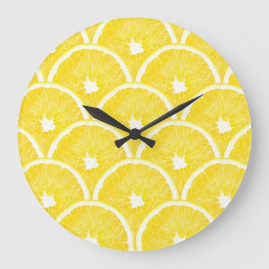 Lebhaftes Orangefarbenes Hintergrundmuster Große Wanduhr (Vorderseite)