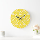 Lebhaftes Orangefarbenes Hintergrundmuster Große Wanduhr (Zuhause)