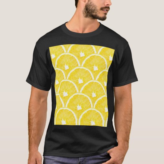 Lebhaftes Orangefarbenes Hintergrundmuster T-Shirt (Vorderseite)