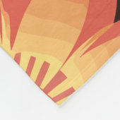 Lebhaftes orangefarbenes Muster auf dunklem Hinter Fleecedecke (Ecke)