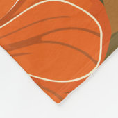 Lebhaftes orangefarbenes Muster mit Blätter Fleecedecke (Ecke)