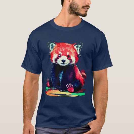 Lebhaftes Panda-Design T-Shirt (Vorderseite)