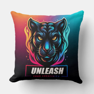 Lebhaftes Panther Artwork Kissen