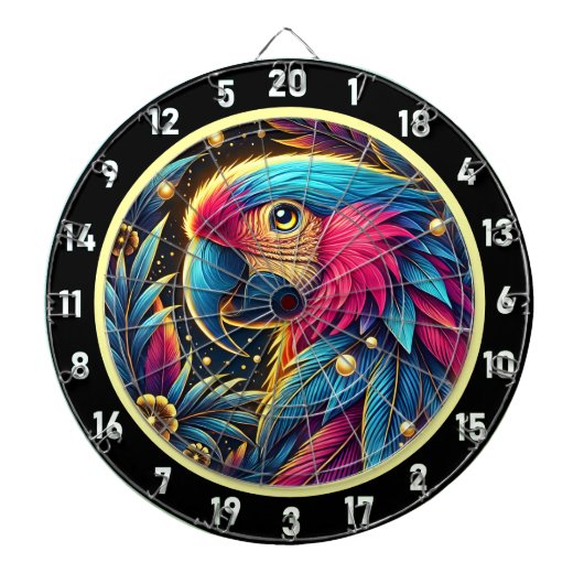 Lebhaftes Parrot Dartboard für Spielräume gelb Dartscheibe (vorne)