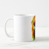 Lebhaftes Parrot Head Design auf weißem T-Shirt Kaffeetasse (Links)