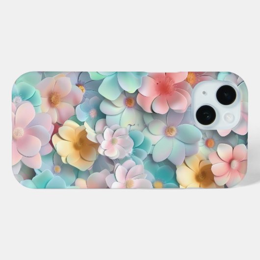 Lebhaftes Pastel Blume Bloom Muster Telefonbeispie Case-Mate iPhone Hülle (Rückseite (Horizontal))