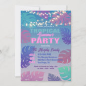 Lebhaftes pastellfarbenes exotisches tropisches So Einladung (Vorderseite)