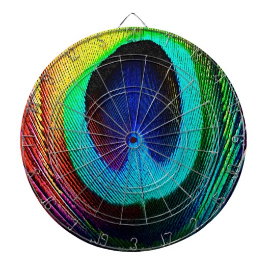 Lebhaftes Peacock Feather Dartscheibe (vorne)