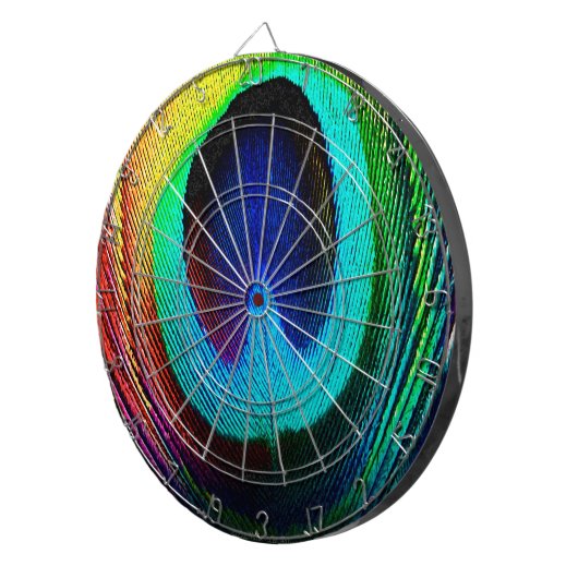 Lebhaftes Peacock Feather Dartscheibe (Vorderseite rechts)