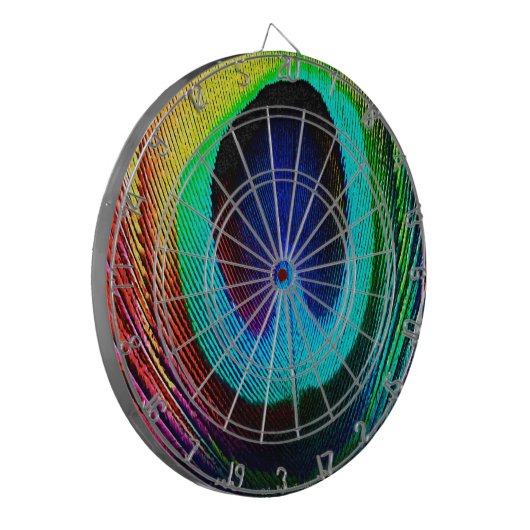 Lebhaftes Peacock Feather Dartscheibe (Vorderseite Links)