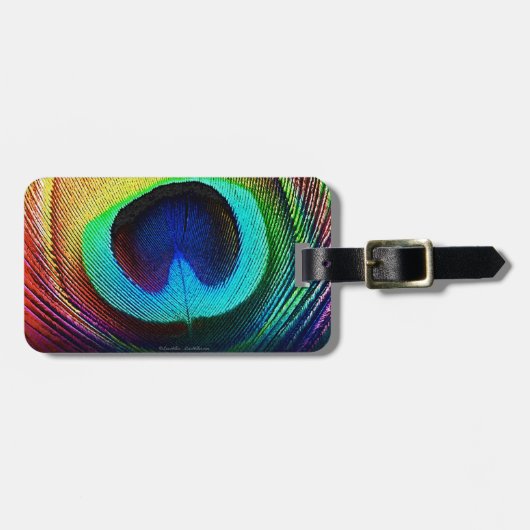 Lebhaftes Peacock Feather Gepäckanhänger (Vorderseite horizontal)