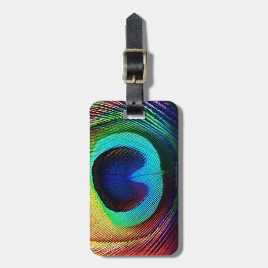 Lebhaftes Peacock Feather Gepäckanhänger (Vorderseite vertikal)