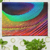 Lebhaftes Peacock Feather Handtuch (Gefaltet)