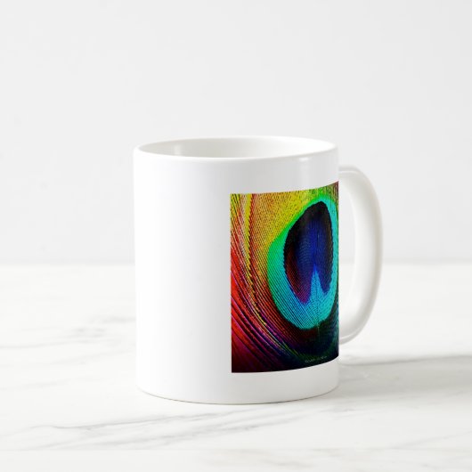 Lebhaftes Peacock Feather Kaffeetasse (VorderseiteRechts)