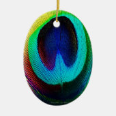 Lebhaftes Peacock Feather Keramik Ornament (Vorne)