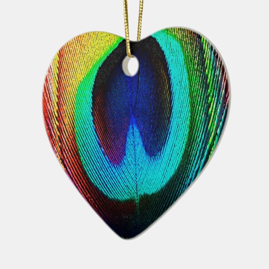 Lebhaftes Peacock Feather Keramik Ornament (Links)