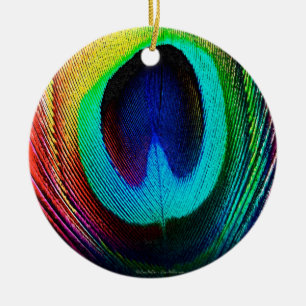 Lebhaftes Peacock Feather Keramikornament