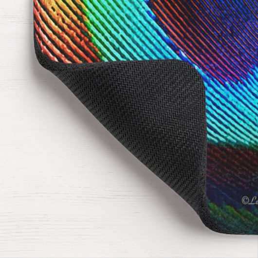 Lebhaftes Peacock Feather Mousepad (Ecke)