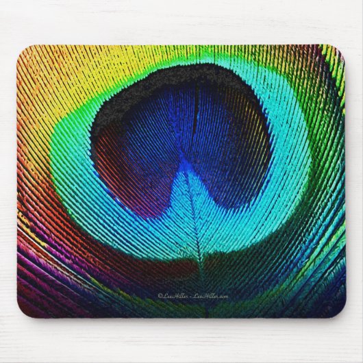 Lebhaftes Peacock Feather Mousepad (Vorne)