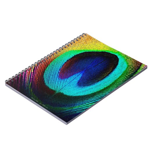 Lebhaftes Peacock Feather Notizblock (Linke Seite)