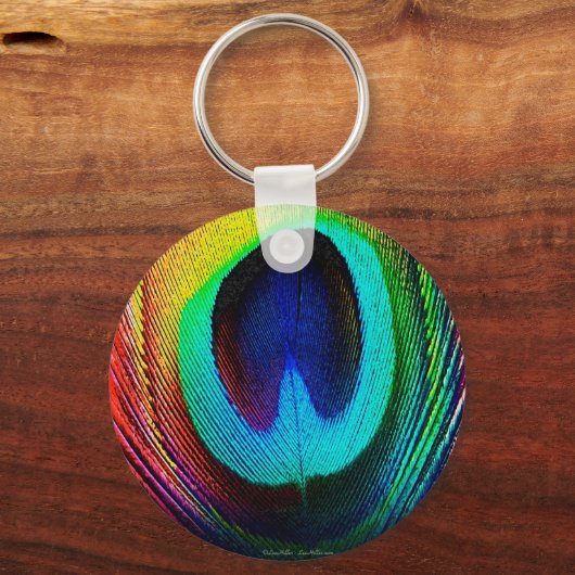 Lebhaftes Peacock Feather Schlüsselanhänger (Vorderseite)