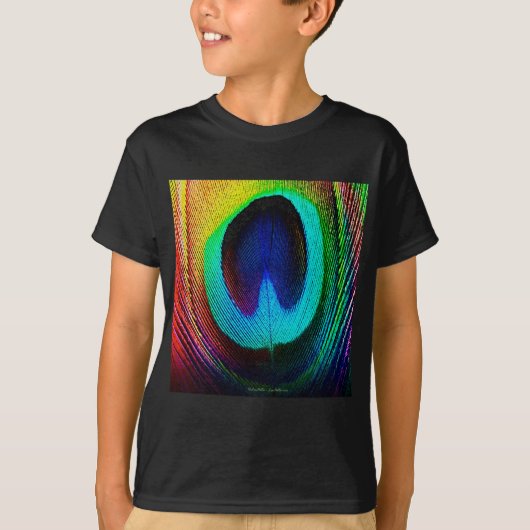 Lebhaftes Peacock Feather T-Shirt (Vorderseite)