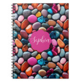 Lebhaftes Pebbles Pink Spiral Foto Notebook Notizblock (Vorderseite)