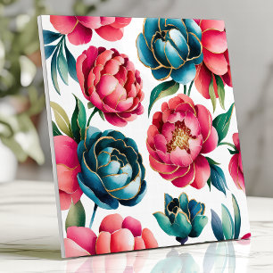 Lebhaftes Peony Floral Pattern Fliese