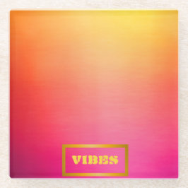 Lebhaftes Personalisiertes Ombre Rosa und Gelb Glasuntersetzer