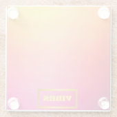 Lebhaftes Personalisiertes Ombre Rosa und Gelb Glasuntersetzer (Rückseite)