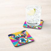 Lebhaftes Pet Glasses Design Getränkeuntersetzer (Rechte Seite)