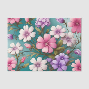 Lebhaftes Phlox Floral Elegantes Muster Seidenpapier