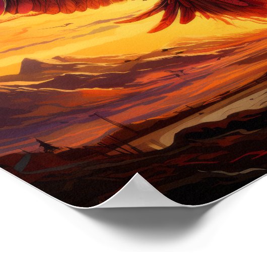 Lebhaftes Phoenix Poster - Majestic Wildlife (Ecke)