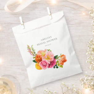 Lebhaftes Pink Poppies Blumenblut Brautparty Geschenktütchen