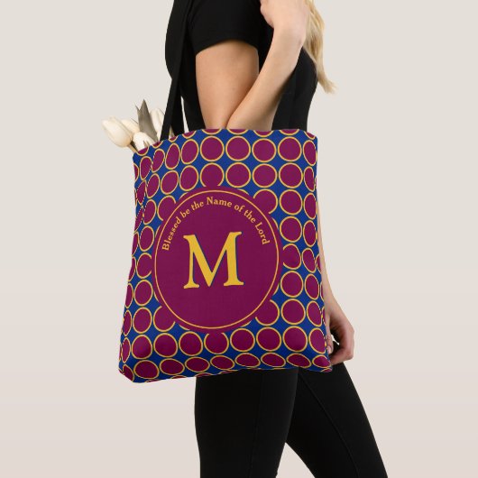 Lebhaftes POLKA DOT Maroon Blue individuell angepa Tasche (Von Nahem)