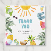 Lebhaftes Pool-Party Geschenkanhänger (Vorderseite)