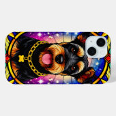 Lebhaftes Portrait aus Glas eines Hundes Case-Mate iPhone Hülle (Rückseite (Horizontal))