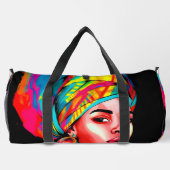 Lebhaftes Portrait mit farbenfroher Kopfbedeckung Duffle Bag (Rückseite)