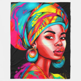 Lebhaftes Portrait mit farbenfroher Kopfbedeckung Fleecedecke