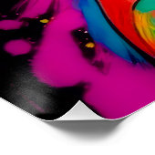 Lebhaftes Portrait mit farbenfroher Kopfbedeckung Poster (Ecke)