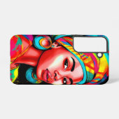 Lebhaftes Portrait mit farbenfroher Kopfbedeckung Samsung Galaxy Hülle (Rückseite (Horizontal))