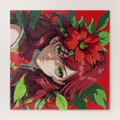 Lebhaftes Portrait über Rotes Haar und Blume Puzzle (Horizontal)