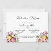 Lebhaftes Probe-Dinner mit Harmonie der Flora Einladung (Vorderseite)