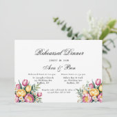 Lebhaftes Probe-Dinner mit Harmonie der Flora Einladung (Stehend Vorderseite)