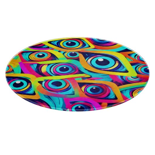 Lebhaftes psychedelisches Augenmuster Schneidebrett (Ecke)