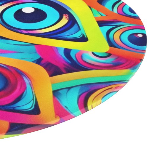 Lebhaftes psychedelisches Augenmuster Schneidebrett (Ecke)