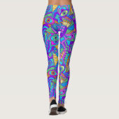 Lebhaftes psychedelisches Muster Leggings (Rückseite)