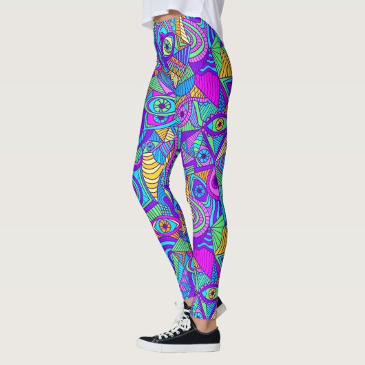 Lebhaftes psychedelisches Muster Leggings (Links)